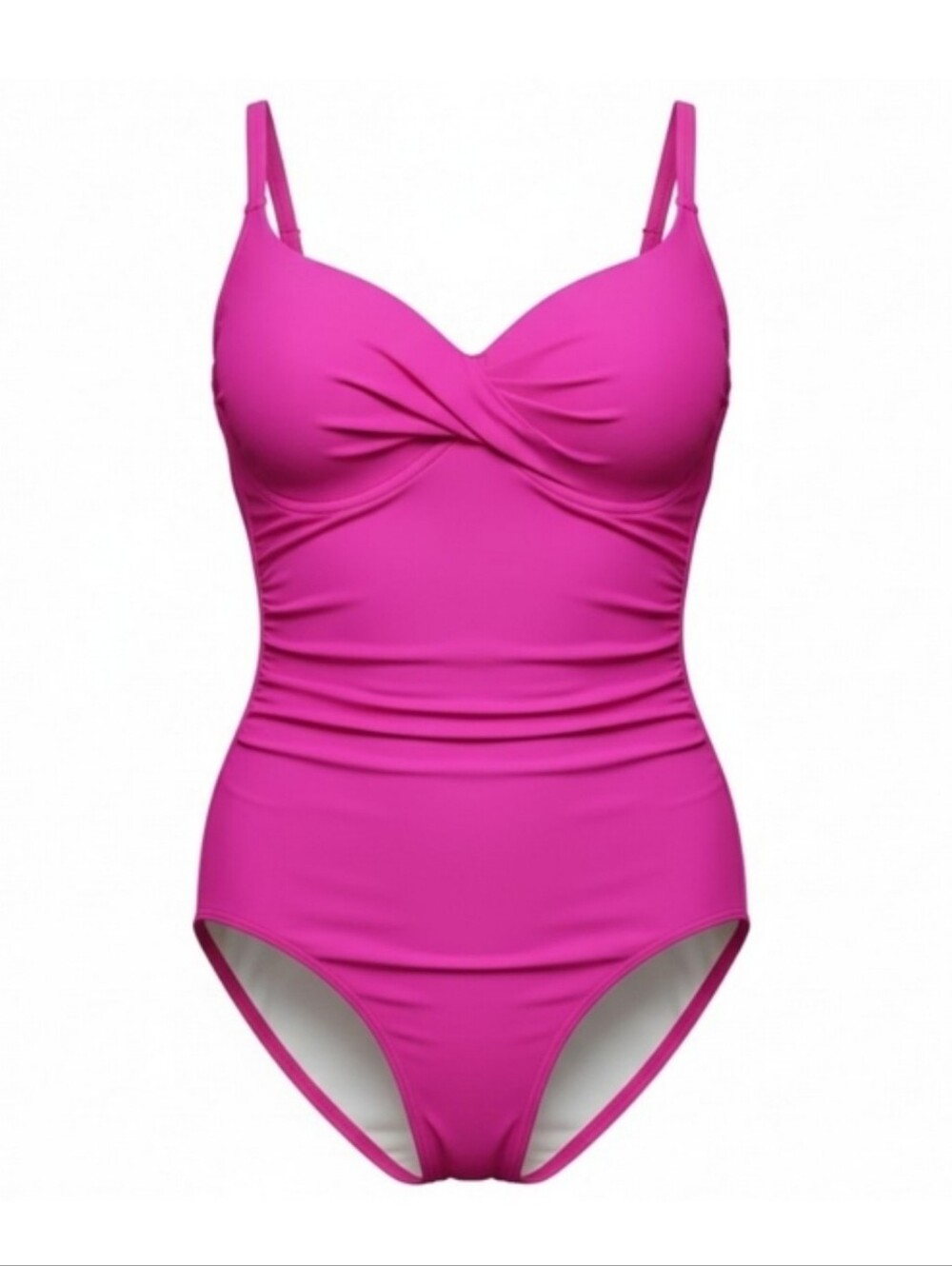 MIRACLESUIT | Pink‎ Ruched Slimming One Piece Swimsuit Sweetheart Neckline | 16